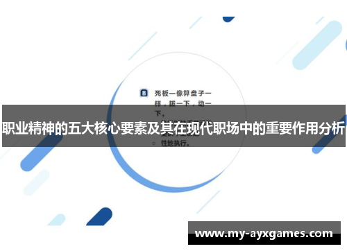 职业精神的五大核心要素及其在现代职场中的重要作用分析 职业精神的五大核心要素及其在现代职场中的重要作用分析