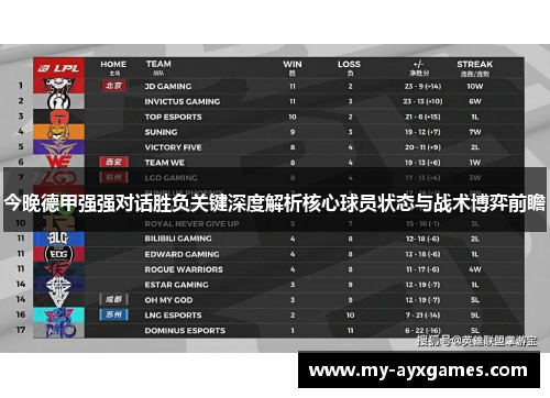 今晚德甲强强对话胜负关键深度解析核心球员状态与战术博弈前瞻